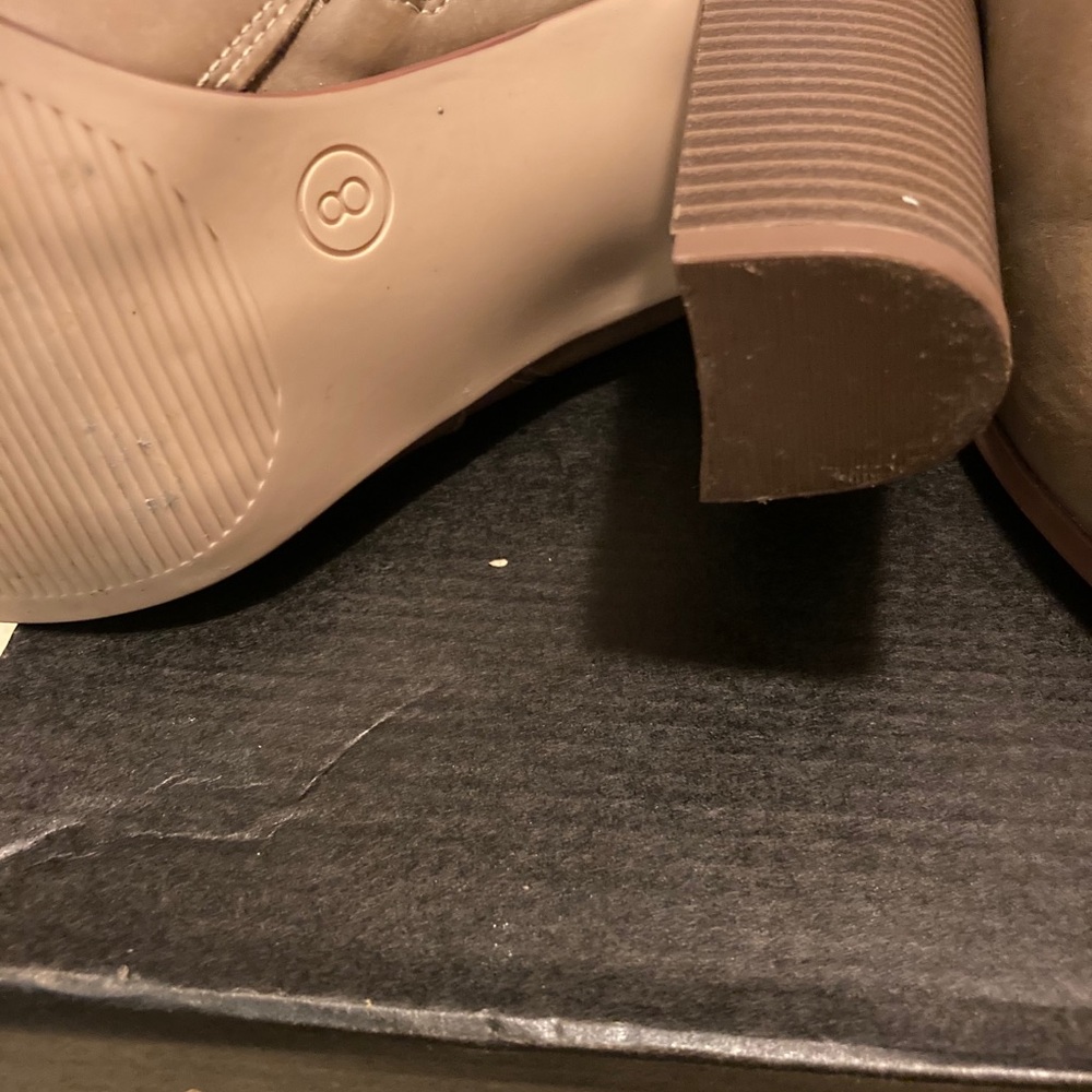 Taupe Booties With Block Heel - image 4